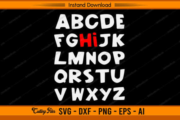 Back to School Hi Alphabet Letters Graphics
