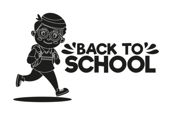 Back to School Male Student Black Graphics and Icons