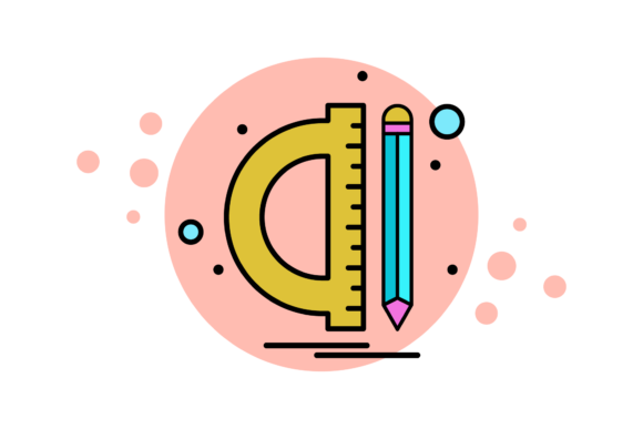 Back to School Ruler and Pencil Bubble Graphics