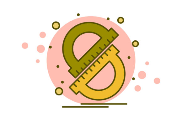 Back to School Ruler Arc Circle Bubble Graphics and Icons