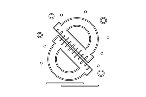 Back to School Ruler Arc Outline Graphics for Icons