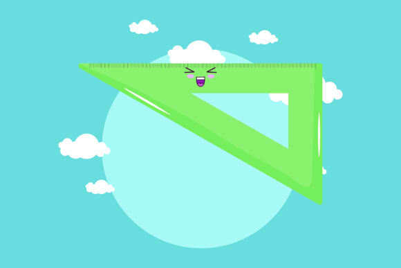 Back to School Triangle Ruler Cloud Art