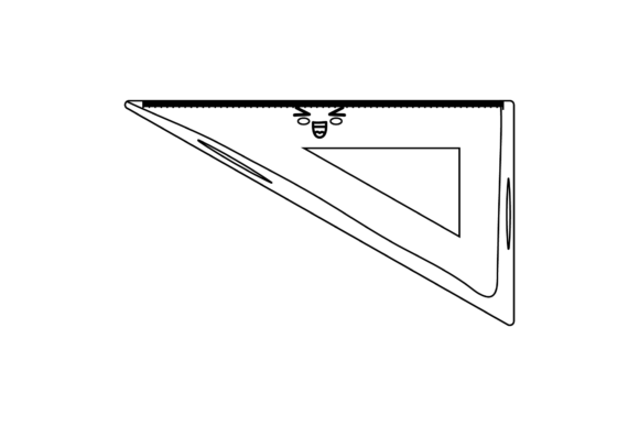Back to School Triangle Ruler Outline Graphics