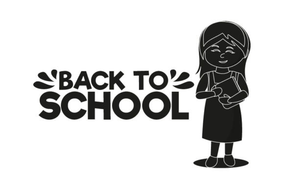 Back to School Woman Black Graphics Icons