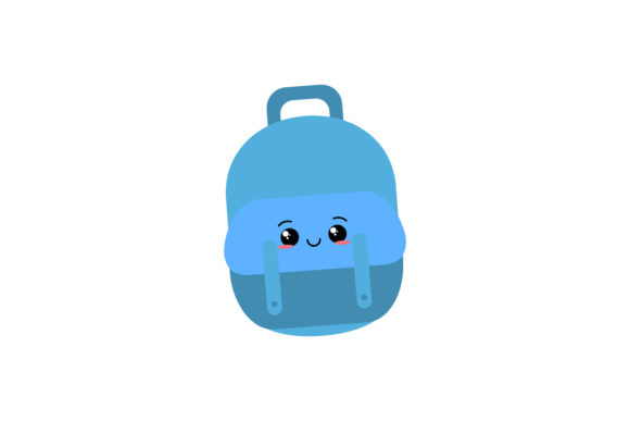 Bag Back to School Kawaii Icons