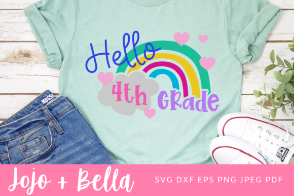 Hello 4th Grade Svg, Back to School Svg