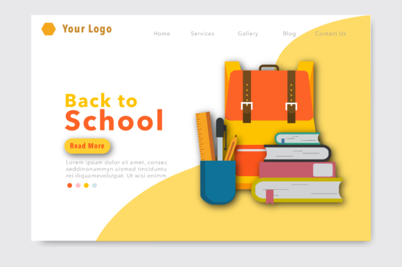 Landing Page Back to School: Graphics and Landing Page Templates