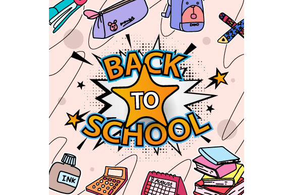 Square Banner Back to School Design for Graphics